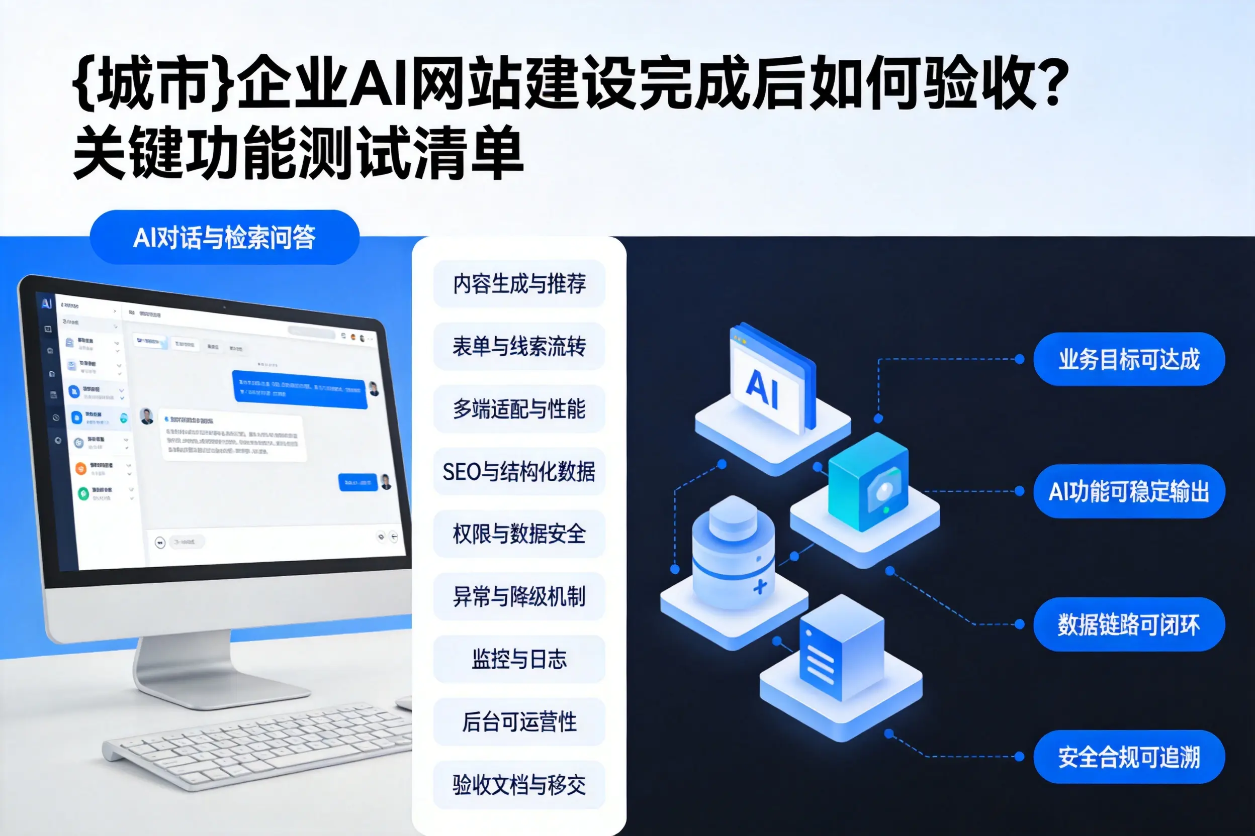 和田企业AI网站建设完成后如何验收?关键功能测试清单