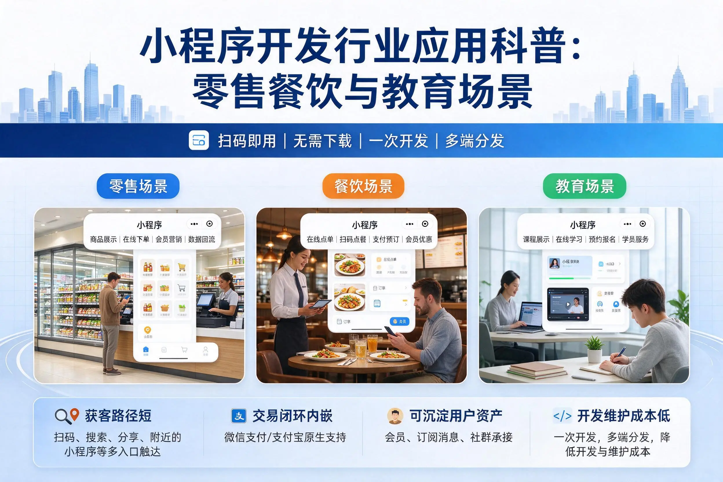 和田小程序开发行业应用科普：零售餐饮与教育场景