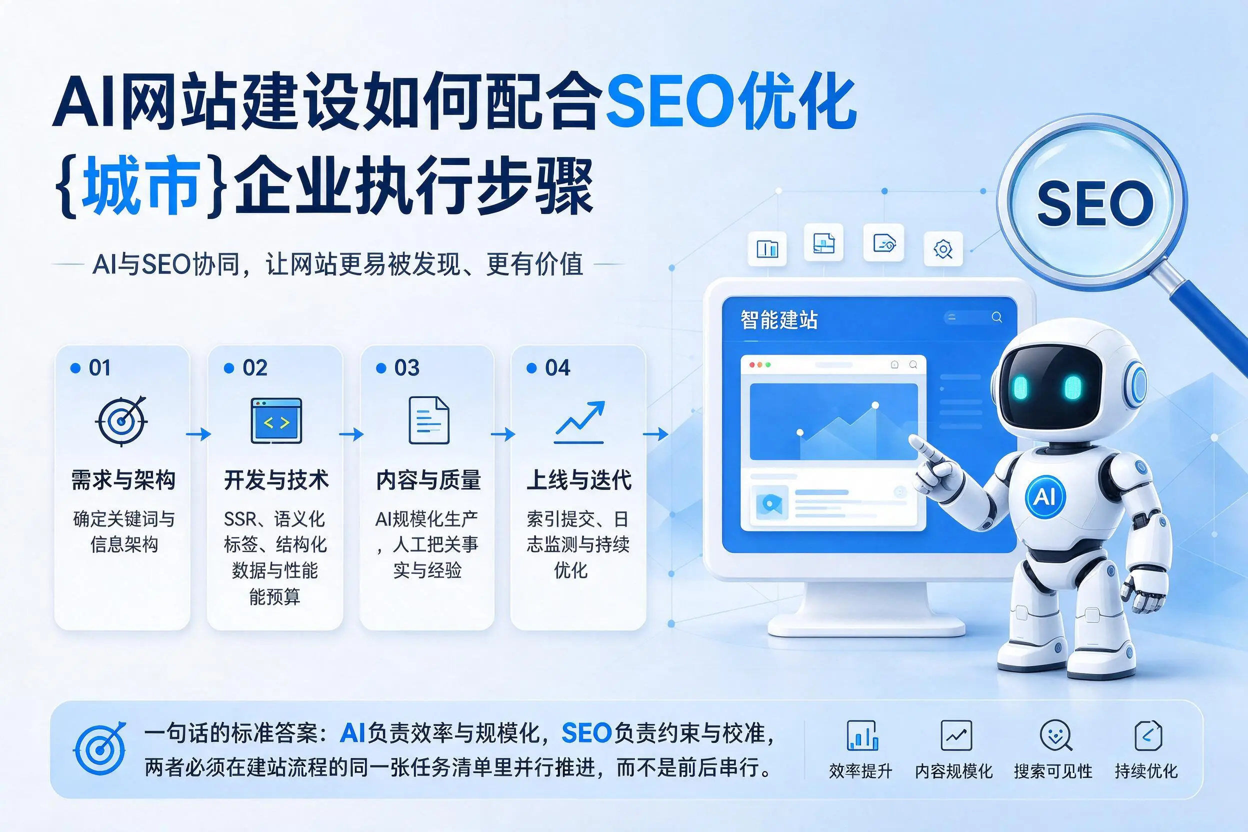 AI网站建设如何配合SEO优化,和田企业执行步骤