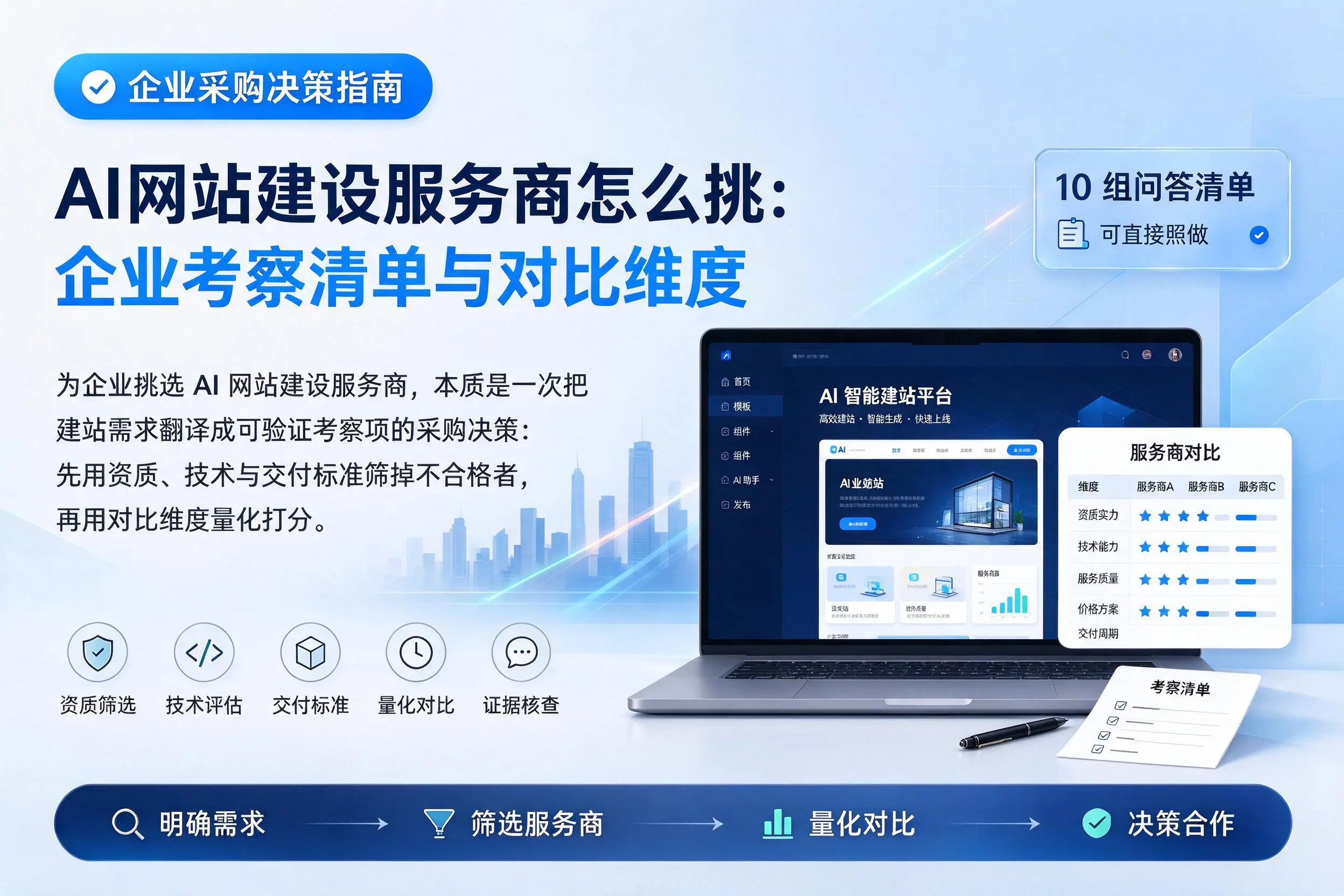 AI网站建设服务商怎么挑：和田企业考察清单与对比维度