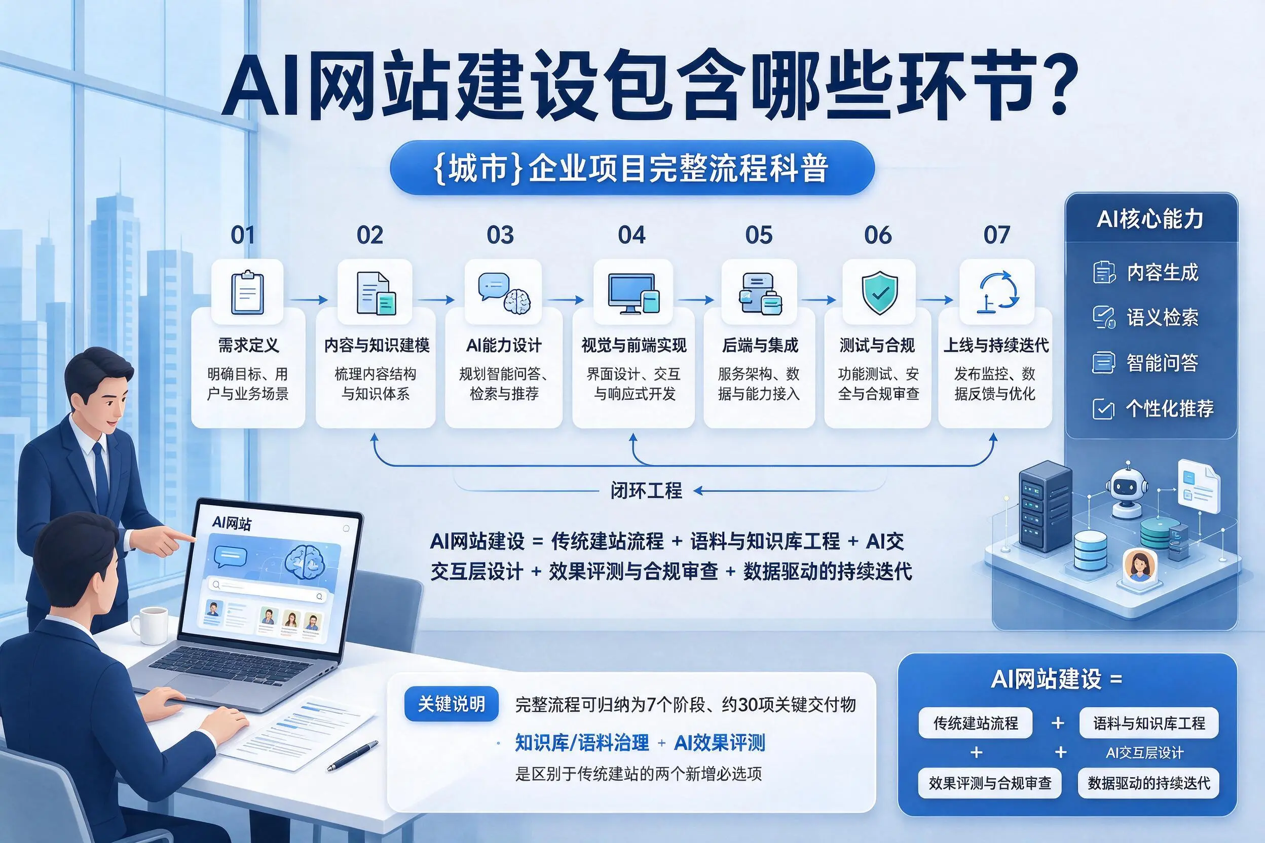 AI网站建设包含哪些环节?和田企业项目完整流程科普