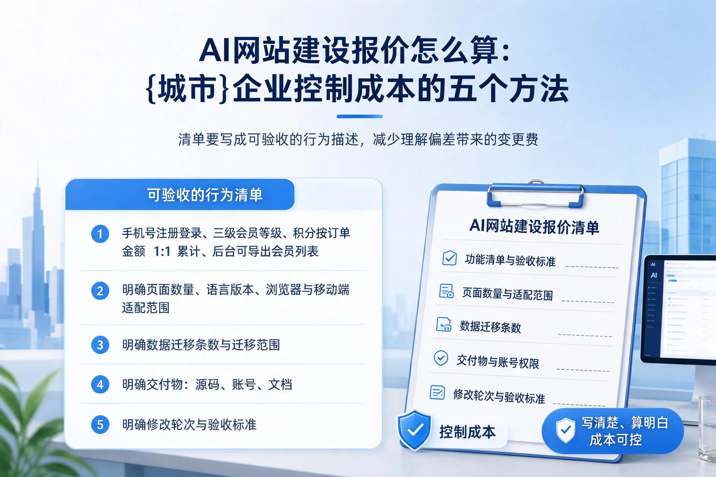 AI网站建设报价怎么算：和田企业控制成本的五个方法